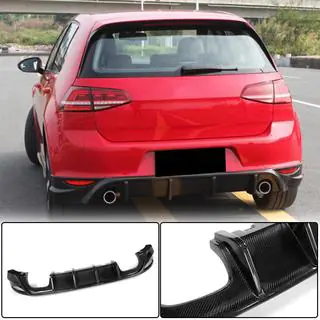 Achterbumper diffuser V2 (voor Base/GTI HB 2012-2017, carbon) foto 1