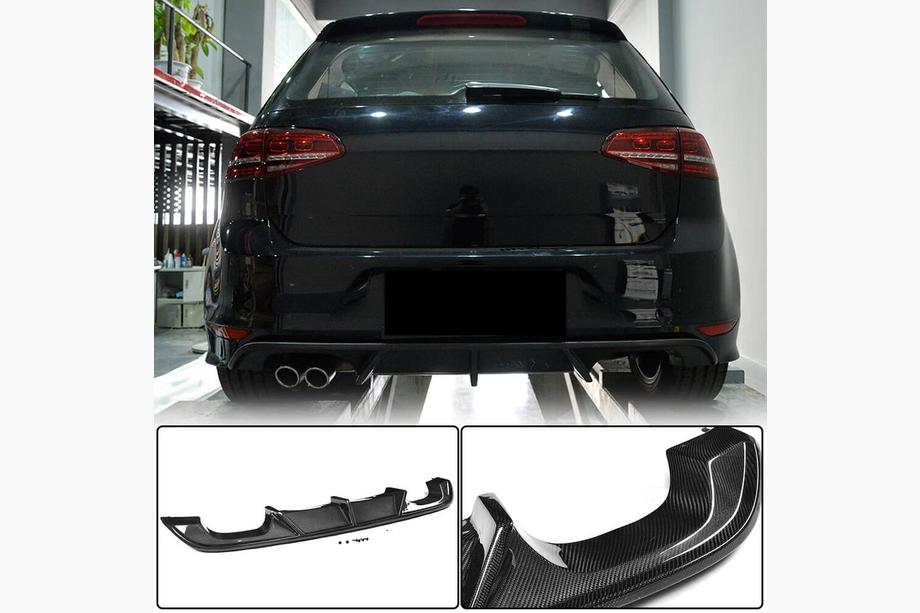 Volkswagen Golf 7/E-Golf 2012–2020 Achterbumper diffuser (voor R/R-Line HB 2012-2017, carbon) Image
