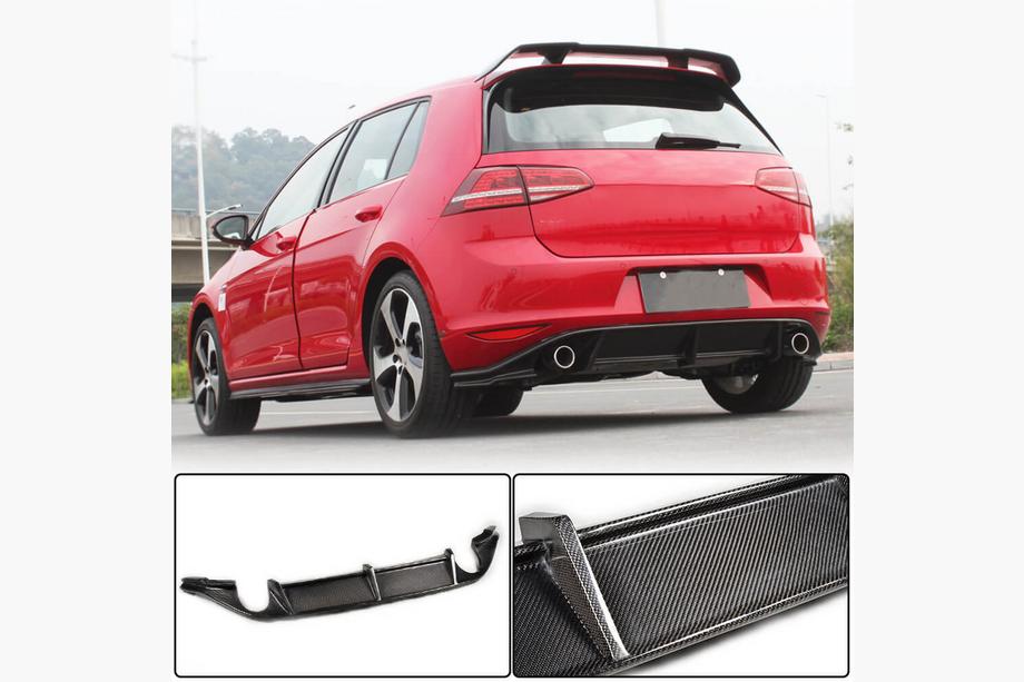Volkswagen Golf 7/E-Golf 2012–2020 Achterbumperdiffuser V3 (voor Base/GTI HB 2012-2017, carbon) Image