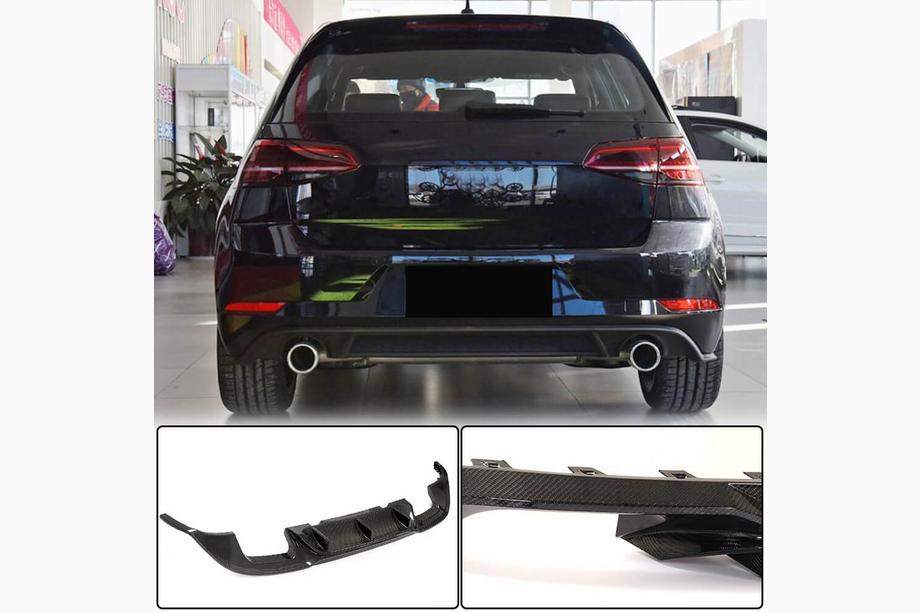 Volkswagen Golf 7/E-Golf 2012–2020 Achterbumper diffuser (voor Base/GTI HB 2017-2020, carbon) Image