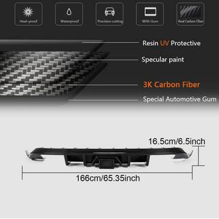 Achterbumper diffuser (voor Base/R/GTI HB 2017-2020, carbon) foto 4
