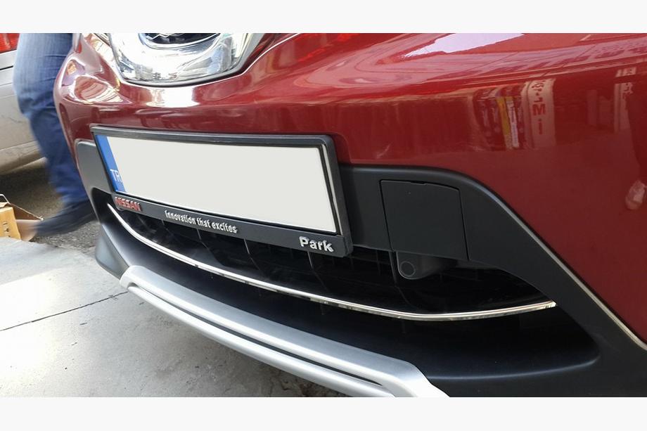Nissan Qashqai 2014–2021 RVS beschermlijst voor voorbumper (2014-2017) Carmos - Turks staal Foto 3