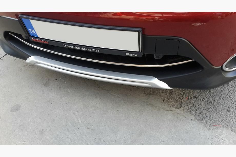 Nissan Qashqai 2014–2021 RVS beschermlijst voor voorbumper (2014-2017) Carmos - Turks staal Foto 4