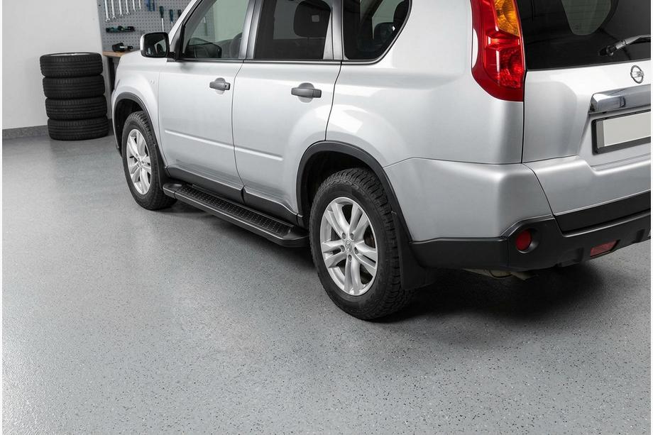 Nissan X-trail T31 2007–2014 Allmond Black side steps (set van 2, aluminium) Image