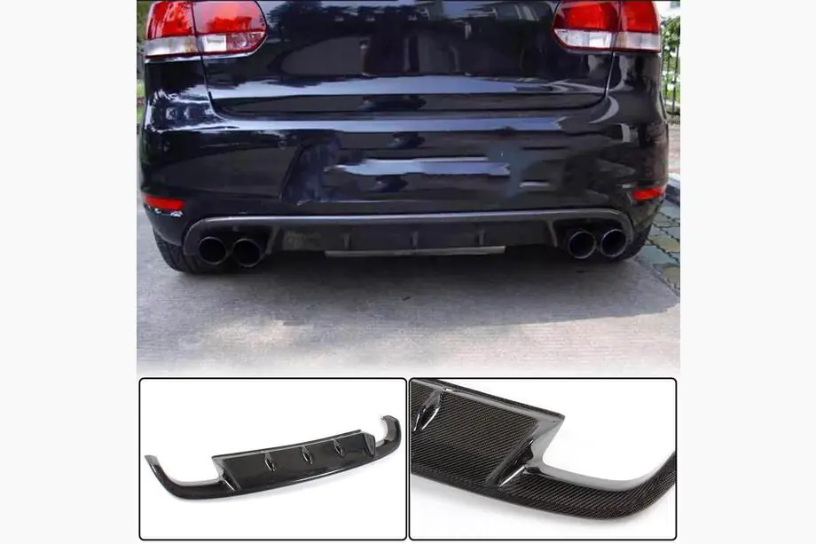 Volkswagen Golf 6 2008–2014 Achterbumper diffuser V1 (voor GTI HB 2010-2013, carbon) Image