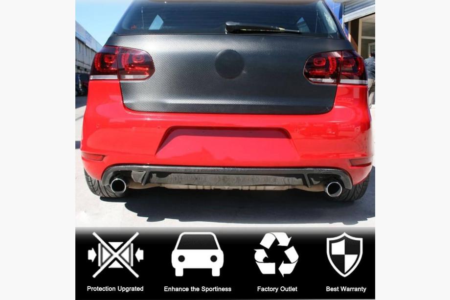 Volkswagen Golf 6 2008–2014 Achterbumperdiffuser V2 (voor GTI HB 2010-2013, carbon) Foto 2