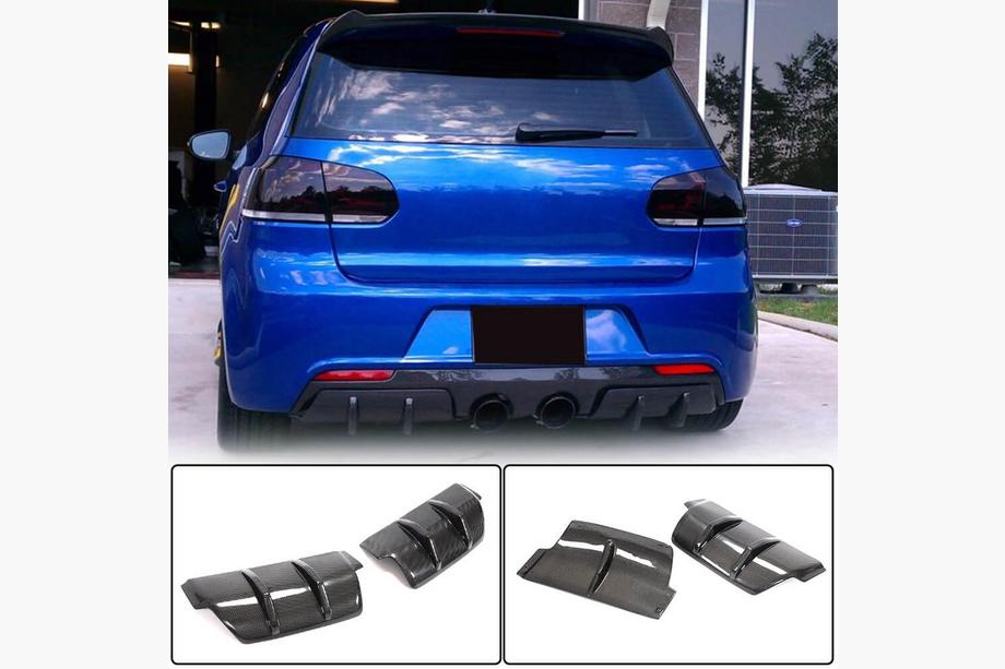 Volkswagen Golf 6 2008–2014 Achterbumper diffuser V2 (voor R/R20 HB 2010-2013, carbon) Image