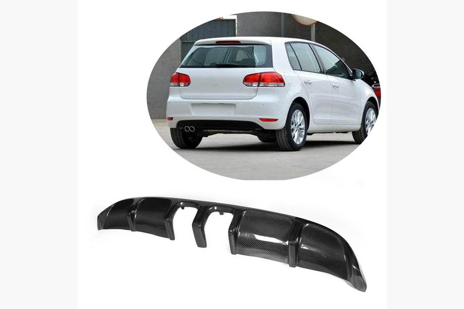 Volkswagen Golf 6 2008–2014 Achterbumper diffuser V2 (voor Base HB 2010-2013, carbon) Image