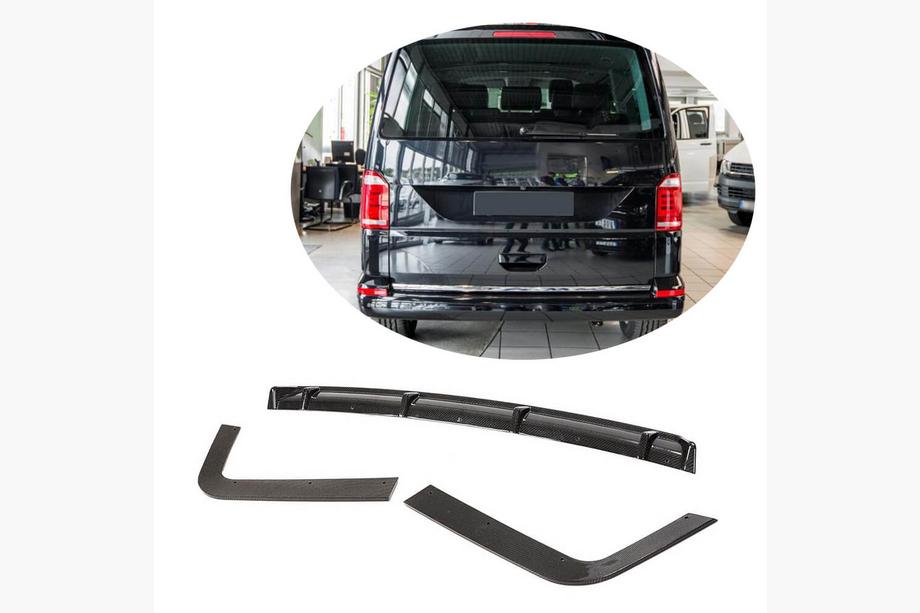 Volkswagen T6 2015–2024 Achterbumper diffuser (voor 2015-2019, carbon) Image