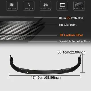 Frontbumper lip Lip (voor GTI HB, carbon) foto 4