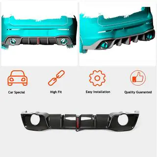 Achterbumper diffuser (voor GTI HB, dry carbon) foto 2
