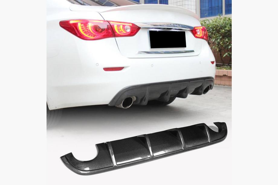 Infiniti Q50/Q60 2013–2024 Achterbumper diffuser V1 (voor Q50 Base/Sport 2014-2017, carbon) Image