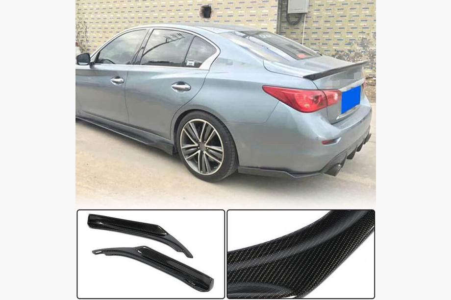Infiniti Q50/Q60 2013–2024 Carbon achterbumperstrip (voor Q50 Base/Sport 2014-2017) Image