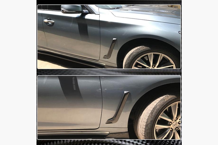 Infiniti Q50/Q60 2013–2024 Carbon voorspatbordkappen (voor Q50 Base/Sport 2014-2020) Foto 4