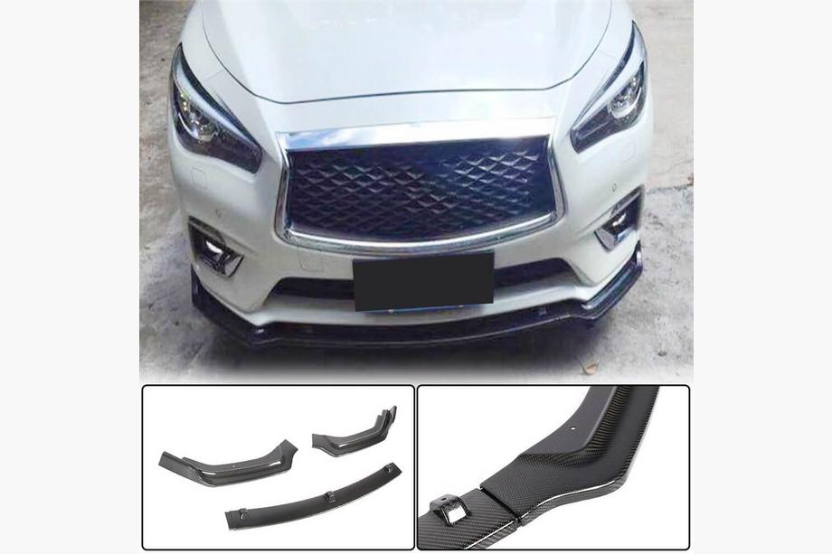 Infiniti Q50/Q60 2013–2024 Voorbumperlip Lip V2 (voor Q50 Base 2018-2023, carbon) Image