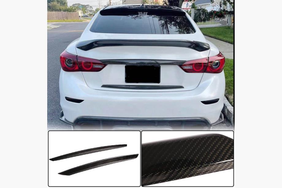 Infiniti Q50/Q60 2013–2024 Carbon achterklep sierlijsten (voor Q50 Base/Sport 2014-2017, Carbon) Foto 1