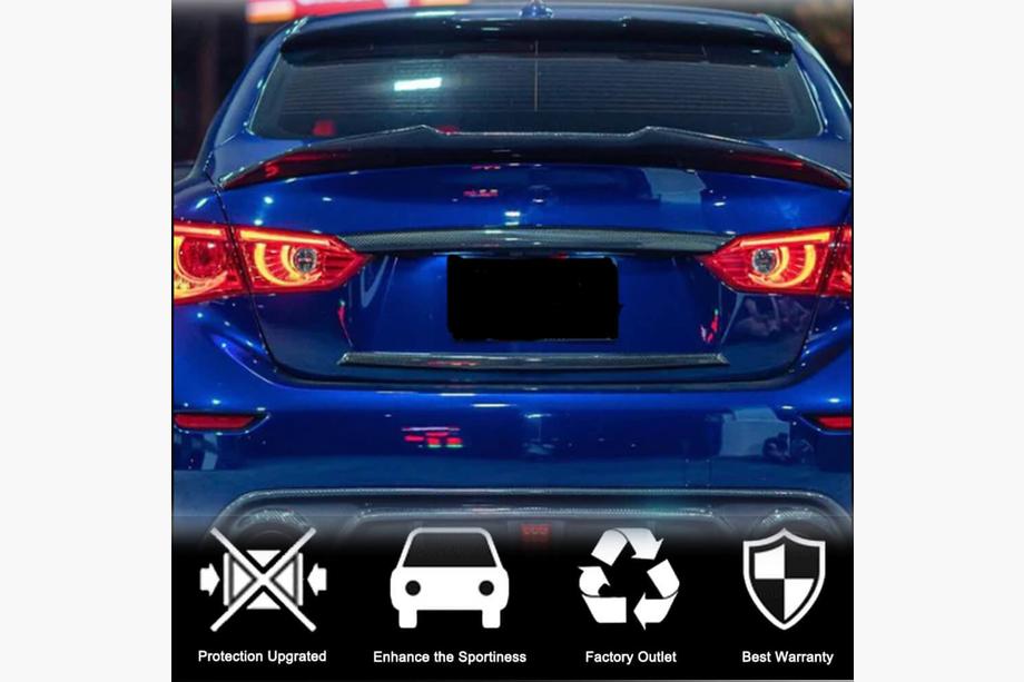 Infiniti Q50/Q60 2013–2024 Carbon achterklep sierlijsten (voor Q50 Base/Sport 2014-2017, Carbon) Foto 2