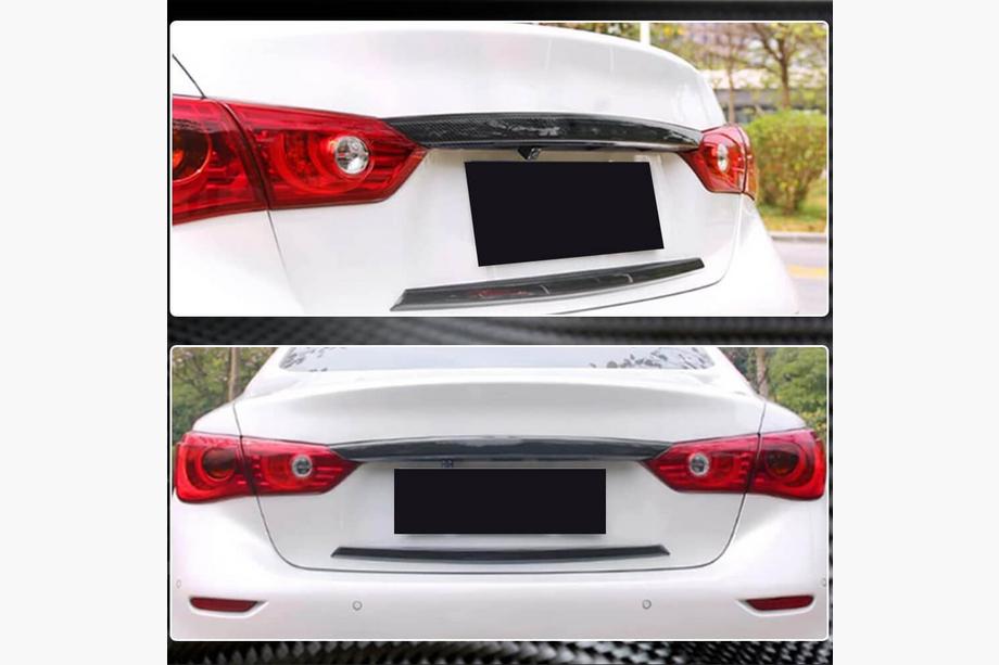 Infiniti Q50/Q60 2013–2024 Carbon achterklep sierlijsten (voor Q50 Base/Sport 2014-2017, Carbon) Foto 4