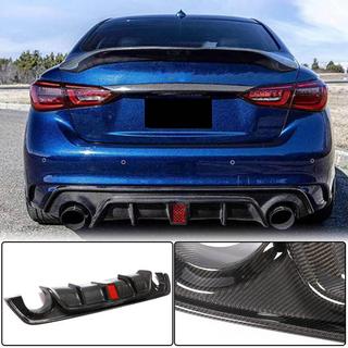 Achterbumperdiffuser V3 (voor Q50 Base/Sport 2018-2023, carbon) Infiniti Q50/Q60 2013–2024 foto 2