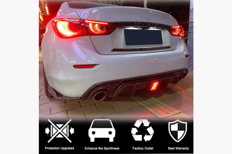 Infiniti Q50/Q60 2013–2024 Achterbumperdiffuser V3 (voor Q50 Base/Sport 2018-2023, carbon) Foto 3