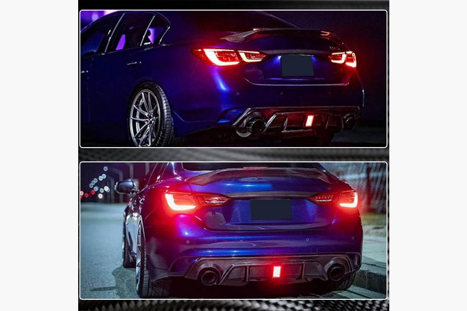 Infiniti Q50/Q60 2013–2024 Achterbumperdiffuser V3 (voor Q50 Base/Sport 2018-2023, carbon) Foto 5