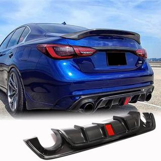 V4 achterbumper diffuser (voor Q50 Base/Sport 2018-2023, carbon) Infiniti Q50/Q60 2013–2024 foto 2