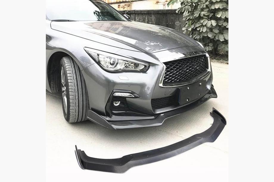 Infiniti Q50/Q60 2013–2024 Frontbumper lip Lip V2 (voor Q50 Sport 2018-2022, carbon) Image