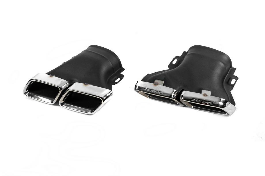Mercedes E-class W213 2016–2023 Achterdiffuser met uitlaatsierstukken E63-Design Silver (voor AMG/AMG-Line 2016-2020) Foto 5