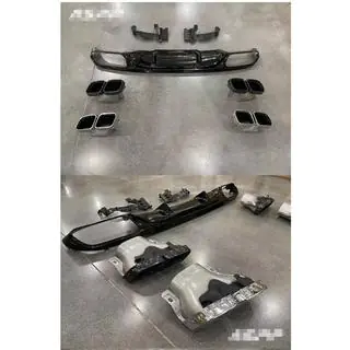 Achterdiffuser met uitlaatsierstukken Silver (voor Base, E63 Design 2020-2024) foto 2