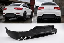 Mercedes GLC Coupé C253 2016–2023 Achterdiffuser met uitlaatsierstukken Silver (AMG63-design) foto 1