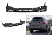 Mercedes GLC X253 2015–2022 Achterdiffuser met uitlaatsierstukken Silver (AMG63 Design) foto 1