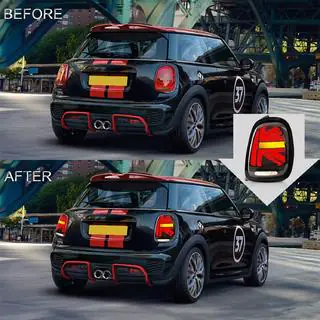 Achter LED-achterlichten in Union Jack-stijl Rood (2 stuks) Mini Cooper F55/56/57 2014–2023 foto 1