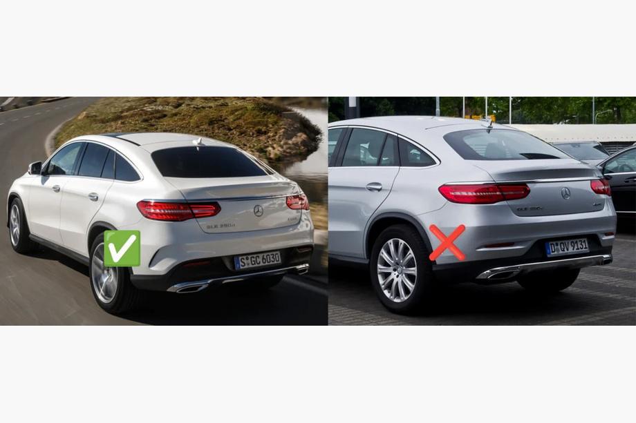 Mercedes GLE Coupé C292 2015–2019 Achterdiffuser met uitlaatsierstukken Silver (GLE63-design) Foto 4