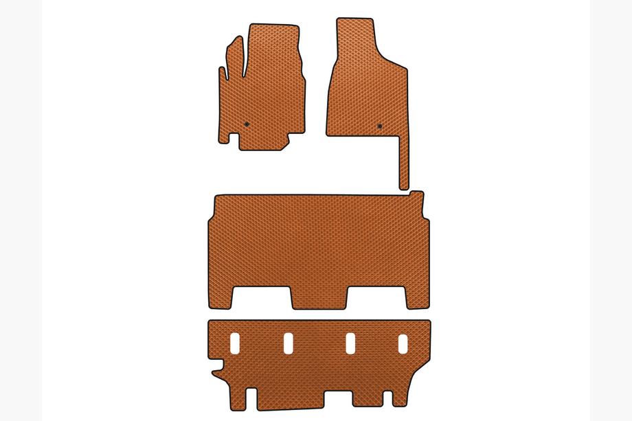 Dodge Grand Caravan V 2008–2020 EVA vloermattenset voor interieur (2008-2020, 3 rijen, 8-zits/Uitrusting SXT, Oranje) Image