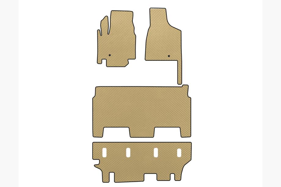 Dodge Grand Caravan V 2008–2020 EVA vloermatten (2008-2020, 3 rijen, 8-zits/Uitvoering SXT, Beige) Image
