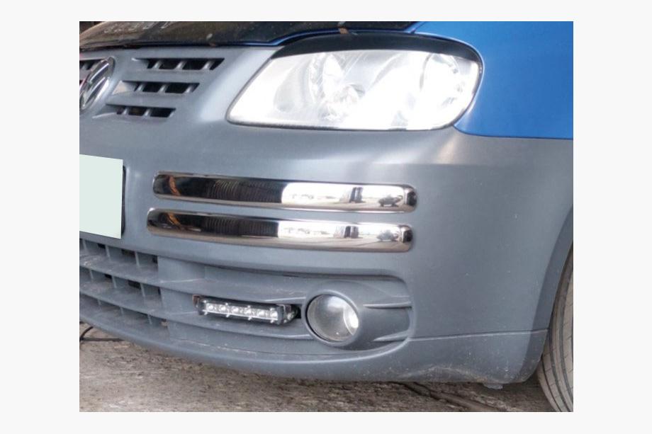 Volkswagen Caddy 2004–2010 Hoekbeschermers voor de voorbumper (set van 4, RVS) Carmos - Turks staal Image