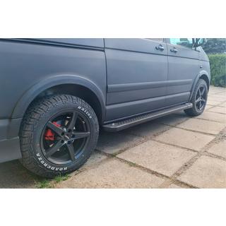 Side steps Allmond Black (2 st., aluminium) Volkswagen T5 Transporter 2003–2010 foto 1