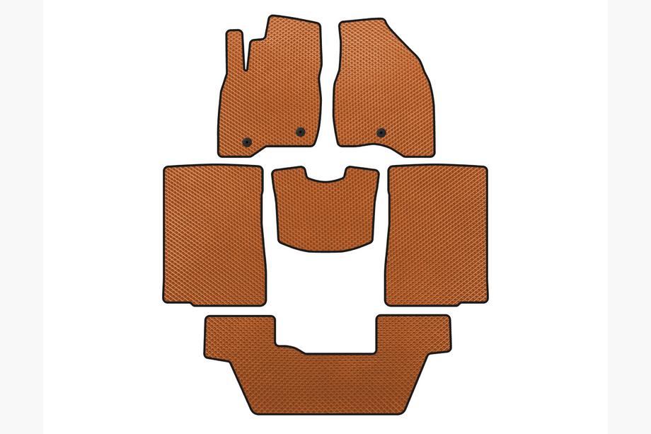 Ford Explorer 2011–2019 EVA automatten (2015-2017, 3 rijen, 7-zits, Oranje) Image