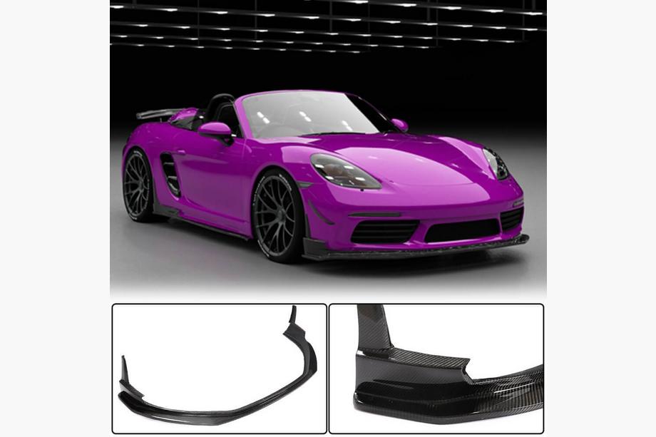 Porsche Boxster/Cayman 982 (718) 2016– Frontlip voor voorbumper Lip V1 (2016-2019, carbon) Image