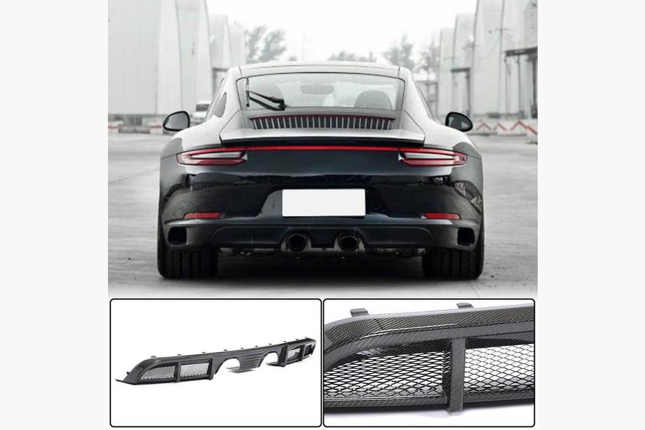 Porsche 911 (991) 2011–2019 Achterbumper diffuser (voor Carrera 4 GTS 2017-2018, carbon) Foto 1