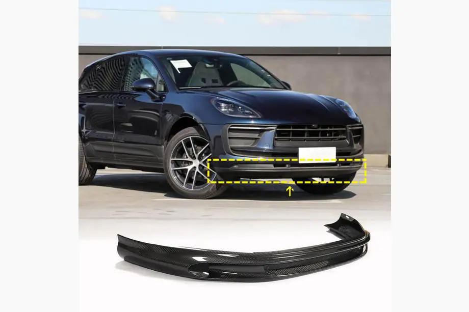 Porsche Macan 2014–2024 Frontlip voor de voorbumper (2022+, Carbon) Image
