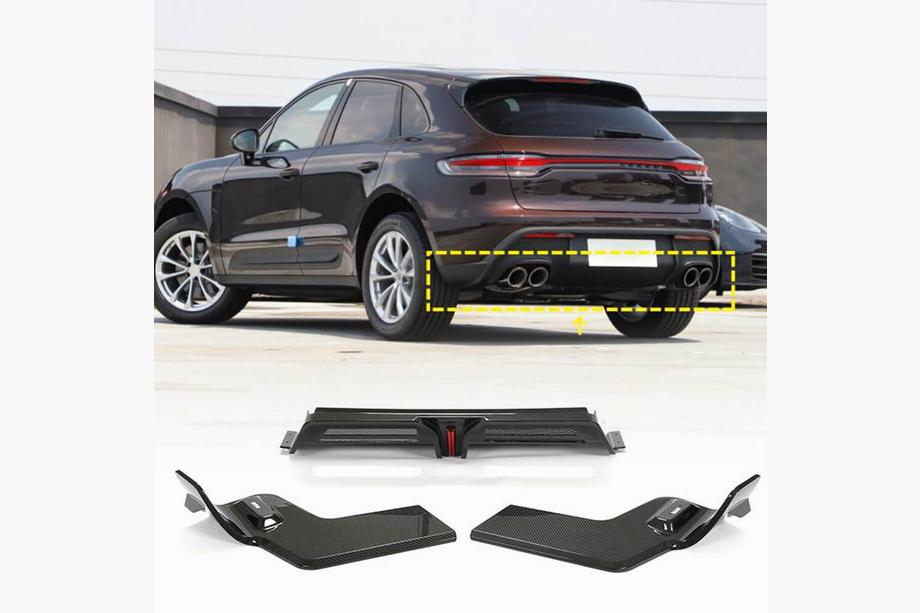Porsche Macan 2014–2024 Achterbumper diffuser V2 (2021+, carbon) Image