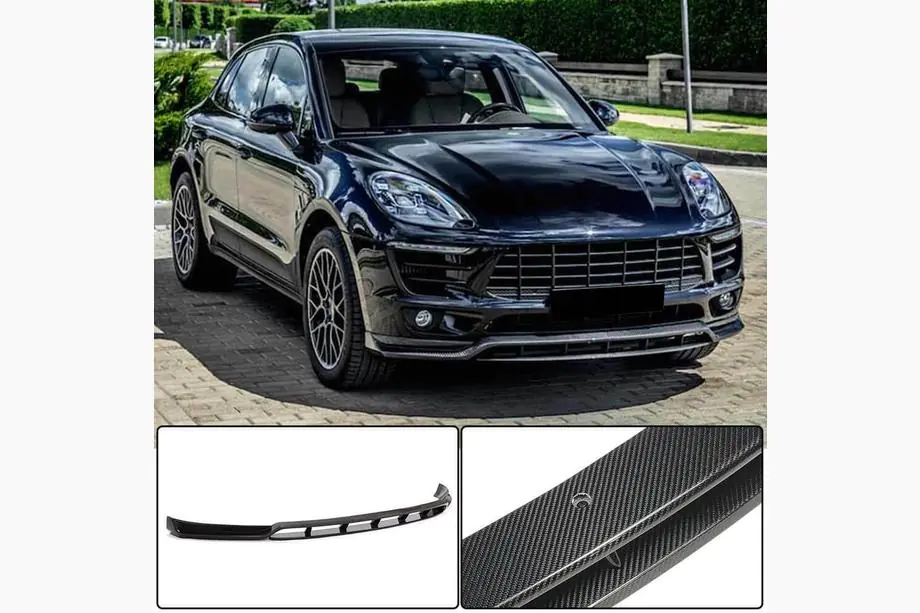 Porsche Macan 2014–2024 Voorbumper lip Lip V2 (2014-2018, Carbon) Image