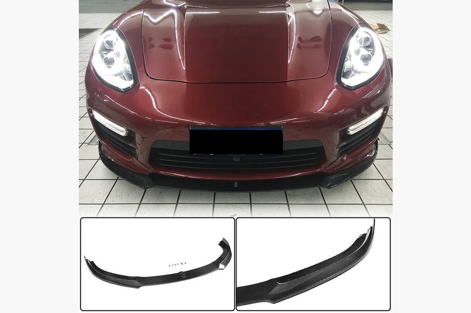 Porsche Panamera 2009–2016 Carbon frontbumper lip Lip V1 (voor Turbo/Turbo S/GTS) Image