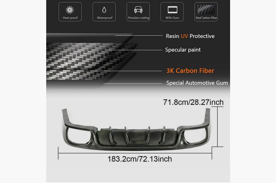 Porsche Panamera 2009–2016 Achterbumper diffuser (2009-2013, carbon) Foto 5
