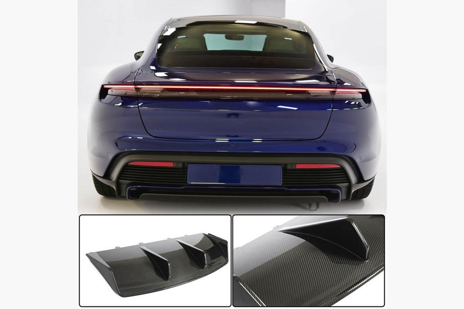 Porsche Taycan 2019– Achterbumper diffuser (voor 2019-2024 Turbo S SD, carbon) Image