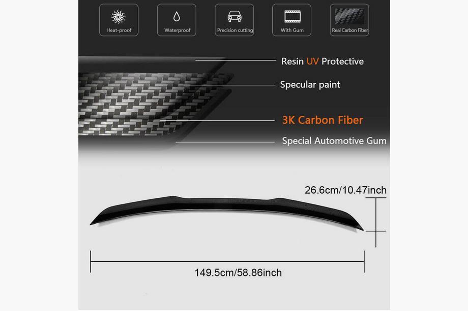 Ford Mustang 2015–2023 Spoiler V4 (Carbon) Foto 5