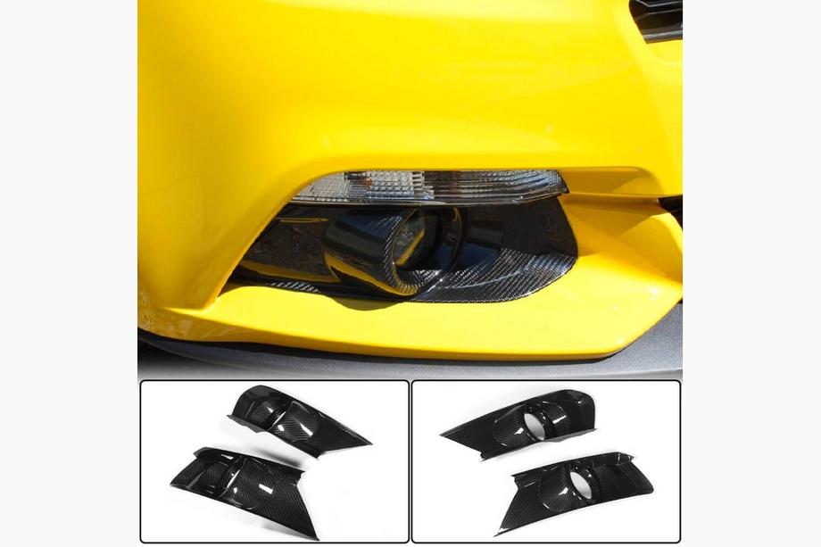 Ford Mustang 2015–2023 Mistlamp covers V2 (2015-2017, Carbon) Foto 1
