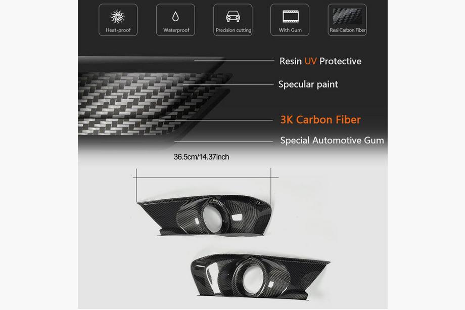 Ford Mustang 2015–2023 Mistlamp covers V2 (2015-2017, Carbon) Foto 5