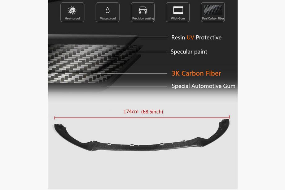Ford Mustang 2015–2023 Voorbumper lipspoiler Lip (2015-2017, carbon) Foto 6